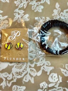 Plunder softball Earrings and bracelet #4